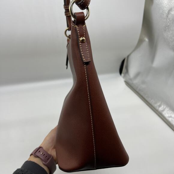 Dooney & Bourke Handbags Saffiano Leather Hobo Bags Amber Brown - Picture 4 of 15